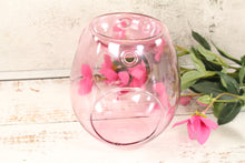 Load image into Gallery viewer, Luxury Pink Translucent Glass Wax burner and a pack of diamonds.

